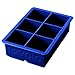 Tovolo King Cube Ice Mold Tray, Long Lasting Sturdy Silicone, Fade-Resistant, 2 Inch Cubes, Stratus Blue primary