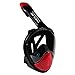FishEye 180° Full Face Snorkel Mask - (Red/Black, L/XL) Tubeless Design Using Superior Dry Snorkel Technology. Anti-Fog, Anti-Leak, Snorkeling Mask with Larger Viewing Area.