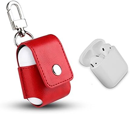 AirPods Accessories,Airpods Case,Joy Lives Premium Case Shock Proof Protective Cover for Apple Airpods Charging case (Type 1 PU Leather-Red)