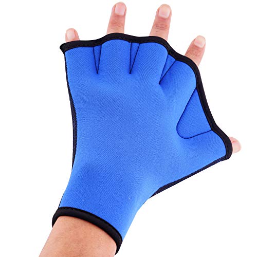 image for QILICHZ 1 Pair Aquatic Gloves Swim fins Hand Surfing Water Webbed Flip