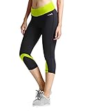 Baleaf Women's Yoga Running Workout Capri Legging Hidden Pocket Lime Size L