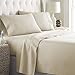 HC COLLECTION Bed Sheets Set Queen with 2 Pillowcases, Hotel Luxury Platinum 1800 Series Brushed Microfiber Deep Pocket Fitted Sheet, Fade Resistant Ultra Soft 4 Pcs Bedding for Hot Sleepers, Cream