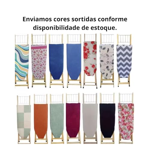 Tábua de Passar Roupas de Madeira Dobrável, 2 Regulagens de Altura