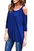 Alvaq Women's Cold Open Shoulder Long Sleeve Loose Knitted Sweater Top Blouse