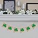 Partyprops Rustic Shamrock Garland | Burlap Shamrock Banner | St. Patrick's Day Decorations | Green Rectangular Burlap Garland