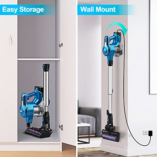 INSE Cordless Vacuum Cleaner, 28Kpa 300W Brushless Stick Vacuum with 2