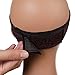 LONGQI Wig Grip Headband with Transparent Lace for Wigs & Frontals, Flexible Velvet Adjustable Non-slip Scarf Hair Head Bands for Women (Brown)