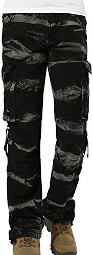 Eskaay Women's Casual Cargo Pants Solid Military Army Styles Cotton Trousers