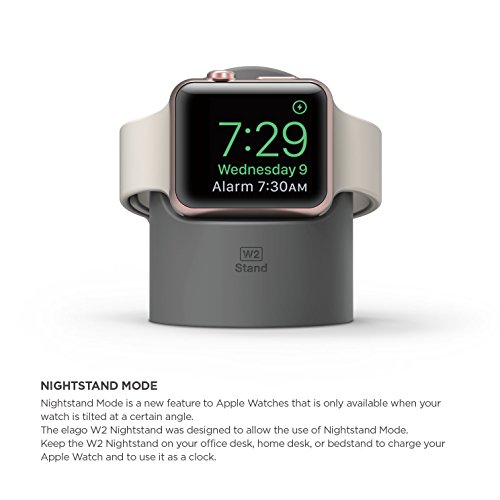ایگرد | قیمت و خرید elago W2 Charger Stand Compatible with Apple Watch  Series 6/SE/5/4/3/2/1 (44mm, 42mm, 40mm, 38mm), Durable Silicone,  Compatible with Nightstand Mode (Dark Grey)