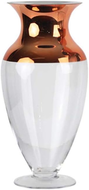 Jjxzm Glass Flowers Vase 40cm Rose Gold Glass Vases Nordic Clear