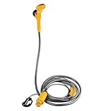 Wolfwill 12 Volt Portable Automobile Shower w/ 2m Hose & Adjustable Hook & 4m Car Charger Power Cable - Camping Hiking Pet Bath Car Washing Personal Shower