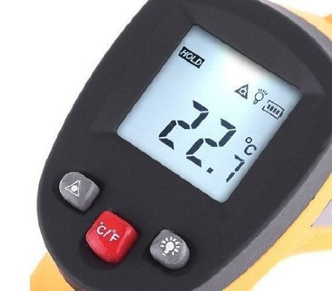 Luckystone Temperature Gun Non Contact Digital Infrared (IR) Thermometer Range of -58F to 1,022F w/ Laser Sight