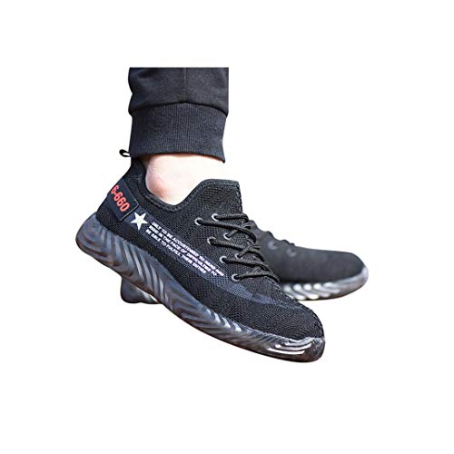 Women's Mens Steel Toe Safety Work Shoes, Casual Outdoor Athletic Slip Resistant Fashion Sports Sneakers Gray - Thumbnail 7