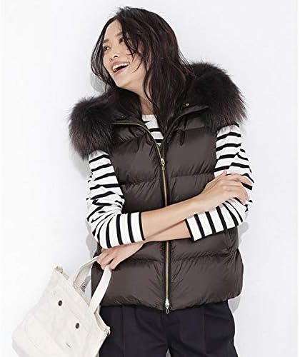 Amazon ナノ ユニバース レディース Nano Universe 予約商品 西川 フードダウンベスト 023チャコール 36 レディース 通販