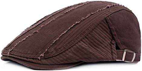 ZLSLZ Mens Ripped Patches Cotton Newsboy Ivy Irish Cabbie Golf Hat Cap for Men (1Coffee)