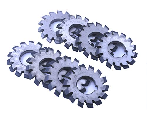 EVNSIX Dp16 PA14-1/2 Bore22 No. 1-8 Involute Gear Cutters+ 7/16 Inch 22mm R8 Shank Milling Arbor Gear Mill Cutter Holder Machine - Thumbnail 3