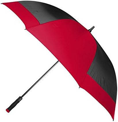 50 Custom Wedge Auto Open Golf Umbrella (Black/red) - Promotional Product / Branded with Your Logo / Bulk