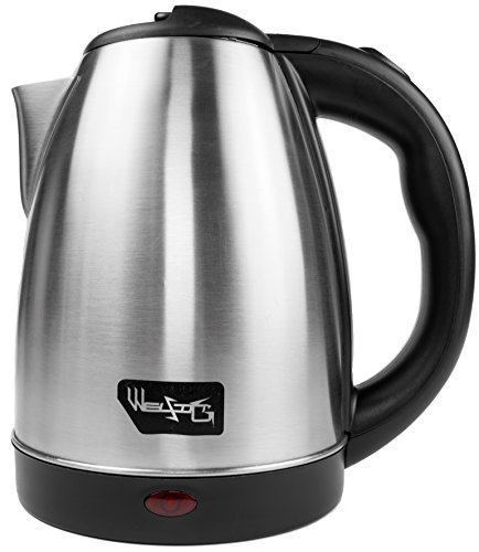 Welsing Electric Kettle with STRIX | FAST BOIL v2.1 Safe Auto Shut-off 2.0 Liter, 304 Grade Brushed Stainless Steel Cordless Design | Tea & Coffee, Kitchen, Office, Dorm, Hotel, French Press, Tea Bags