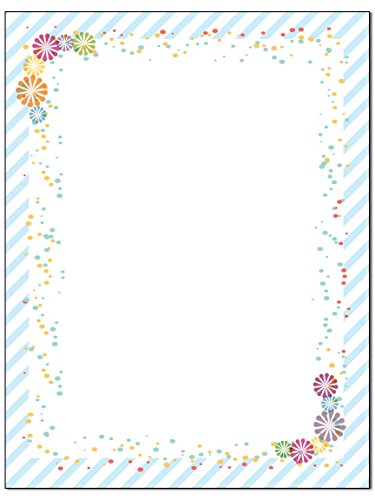 Fun Border Stationery - 8.5 x 11-60 Letterhead Sheets - Border Letterhead (Fun Border)