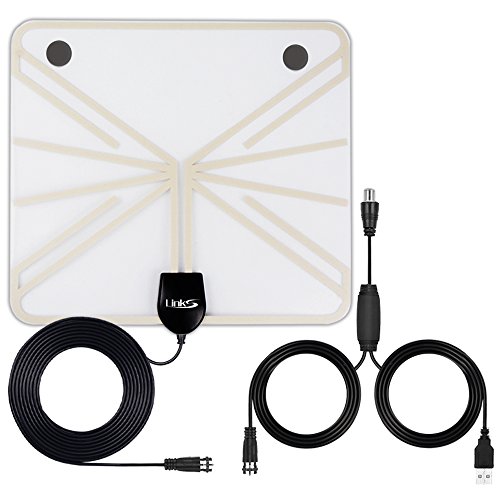 TV Antenna,LinkS 50 Miles Digital Indoor Amplified TV Antenna with Advanced Amplifier Signal Booster,Innovative Silver Paddle Extremely High Reception-2018 New Version