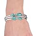 Sofia Luxe Handmade Stainless Steel Stabilized Turquoise Wrap Memory Wire Bracelet for Women. Beautiful Cuff Bangle Bracelet.