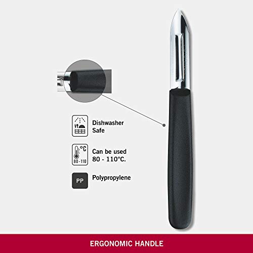 Victorinox 2-1/4-Inch Double Edge Peeler, Black Polypropylene Handle