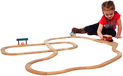 Wooden Train Tracks Accessories Set 100% Compatible with All Major Train Brands - 5 Pieces - By Dragon Drew