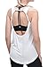 Queenie Ke Women's Yoga shirts Sports Tops Super Soft Knit Cowl Back Tank Size L Color Angle White
