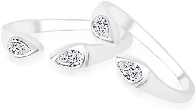 Ananth Jewels 925 Sterling Silver Toe Rings for Women & Girls Adjustable Size (Multiple Choices)
