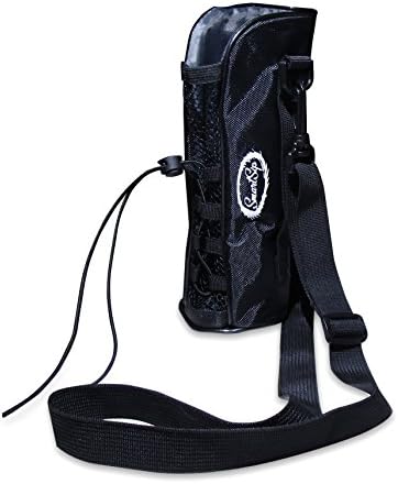 Water Bottle Carrier by SmartSip | Tumbler Holder with Adjustable Straps, Drawstring & Hand Grip - Tough on Dirt, Gentle on Your Water Bottle (Black, 30cm)