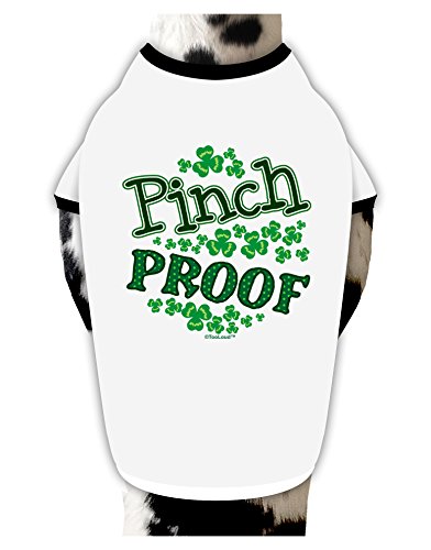 TOOLOUD Pinch Proof St Patricks Day Dog Shirt White with Black XL