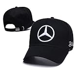 Enseng Car Logo Adjustable Baseball Hat, Unisex Hat Travel Cap Car Racing Motor Cap for Mercedes Benz (Black)