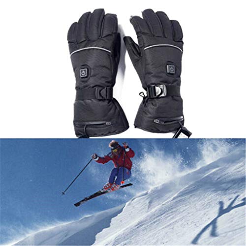 Ranoff Electric Heated Gloves Heat Insulated Thermal Adjustable Temperature Hand Warm Heating Warm Gloves Three-Speed Thermostat (Black)