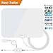 Vansky TV Antenna - HD Amplified Digital HDTV Antenna 65-90 Mile w/ Local Broadcast 4K VHF UHF Signal Channels for All TVs with Detachable Amplifier - 16.5feet Coax Cable