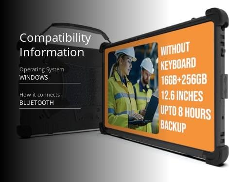 MobileDemand Flex 12B 2-in-1 Rugged Windows 11 PC – 16GB RAM, 256GB SSD, 12” Touchscreen, 2lb, MIL-STD-810H Certified, Ideal for Field & Industrial Work