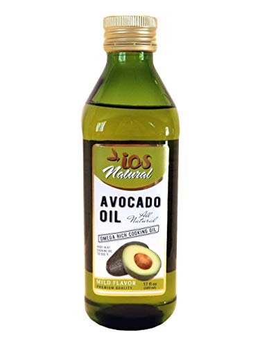 IOS Natural 100% Pure Avocado Oil 17oz, High-Heat Cooking, Frying, Baking, Homemade Sauces, Dressings and Marinades