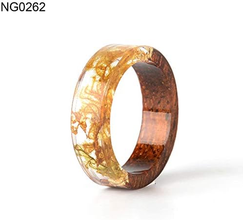 Fashion Rings&Fashion Women Handmade Wood Resin Flower Plants Finger Ring Jewelry Decor Gift