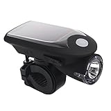 Zuoao LED USB Rechargeable Bike Light Headlight Solar Energy Bicycle Front Light Waterproof with 360 Degree Rotating Mount