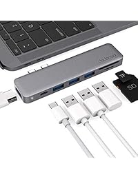dodocool USB C Hub Adapter for MacBook Air 2019 2018,MacBook Pro 2019 2018 2017 2016 with 4K HDMI,Thunderbolt 3 Port,100W PD,SD TF Card Reader,3 USB 3.0 Ports (Space Gray)