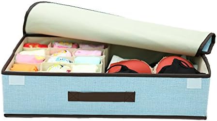 Foldable Drawer Dividers, Storage Boxes, Closet Organizers, Under Bed Organizer Light Blue
