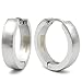 Stainless Steel Curved Face Round Hoop Men Earrings Gold-tone Silver-tone Black 18mm
