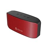 [Music On The Go]iClever BoostSound Portable Bluetooth Personal Speakers, Compact Size, Lightweight, Dual Driver, Metal Stereo Speaker with Microphone, AUX Port Up to 10Hr Playtime, Red Black