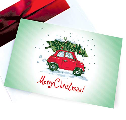 OLYPHAN Fun Christmas Cards Boxed Retro Holiday Card Set Vintage & Funny 18 Box Pack – Festive Happy Holidays/Season Greeting Card – Merry Christmas Boxed Sets 4x6