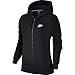 NIKE Sportswear Women's Full Zip Fleece Hoodie, Black/Black/Black/White, Medium