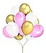 FECEDY Round Balloons Gold Pink White, 12inch 100pcs for Party Decoration