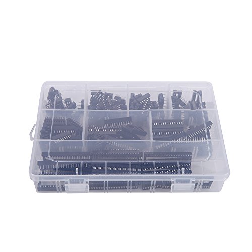 Eowpower 150Pcs 2.54mm Pitch DIP IC Sockets Adaptor Assortment Kit 6,8,14,16,18,24,28,40 Pin - Thumbnail 2