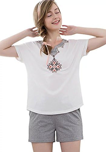 Tufu Women's Short-Sleeved Soft Simple And Comfortable Pajamas