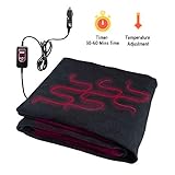 VaygWay Electric Heated Car Blanket - 12 Volt Fleece Travel Blanket - Throw for Car Truck RVs - Heating Blanket for Cold Weathers - Portable 12V Heated Throw Blanket