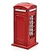 Cafurty Telephone Piggy Bank, Red Metal London Street Telephone Booth Piggy Bank Coin Bank Coin Box - Mini(4.5