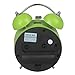 HENSE Classical Retro Twin Bell Mute Silent Quartz Movement Non Ticking Sweep Second Hand Bedside Desk Analog Alarm Clock with Nightlight and Loud Alarm HA01 (Green)